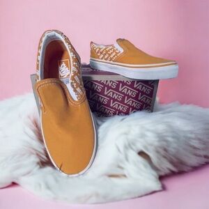 New Vans Slip-On Sneakers in Mustard Yellow